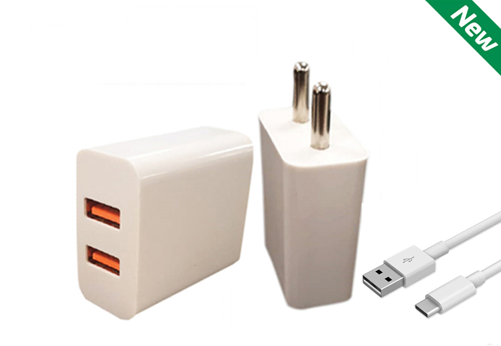 HGD 2.4 Amp Dual USB Fast Charger (White)